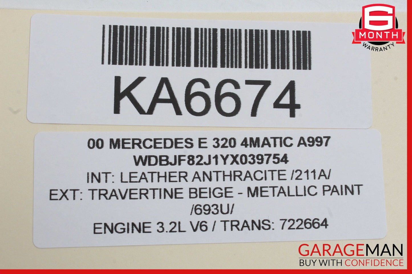 98-02 Mercedes W210 E320 E430 ABS ESP Computer Control Module 0255456332 OEM