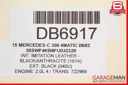 15-18 Mercedes W205 C400 C300 Rear Left Side Interior Door Panel Cover Assy