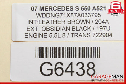 07-13 Mercedes W221 S550 CL550 Dash Headlight Fog Light Switch Control Module