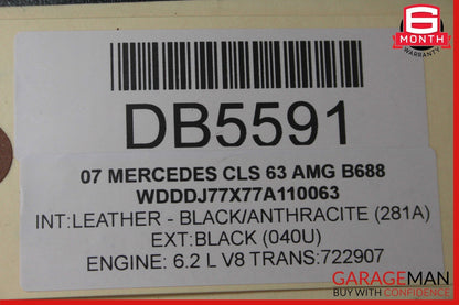 06-11 Mercedes W219 CLS63 CLS55 AMG Rear Right Interior Door Panel Black OEM