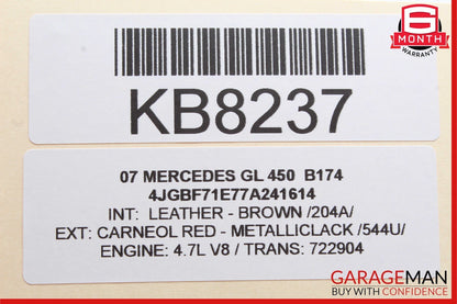 07-12 Mercedes X164 GL450 Third 3rd Seat Row Power Folding Control Module Unit