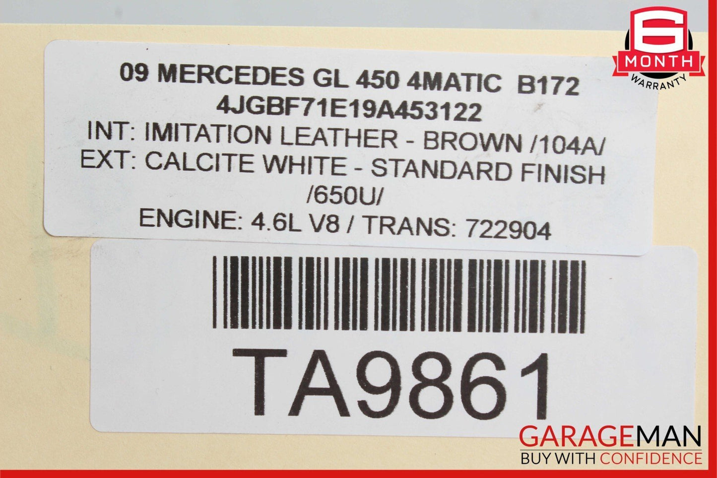 07-12 Mercedes X164 GL450 GL320 GL350 GL550 Front Lower Radiator Support Bracket