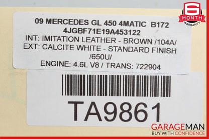 07-12 Mercedes X164 GL450 GL320 GL350 GL550 Front Lower Radiator Support Bracket