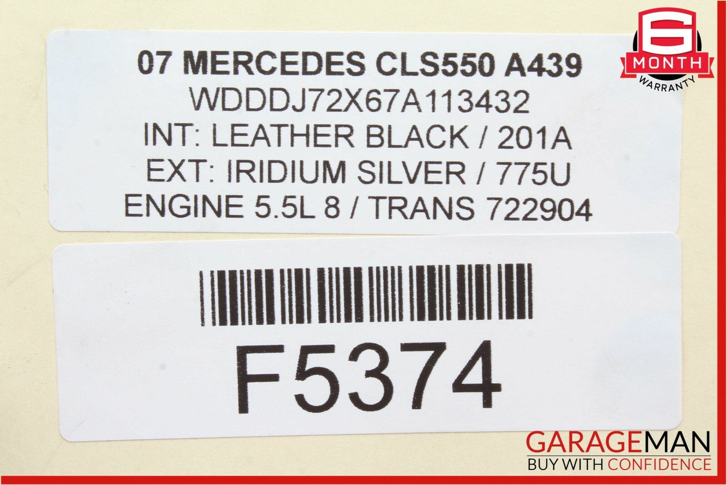 06-11 Mercedes W219 CLS550 Rear Left Driver Side Door Window Regulator Motor OEM