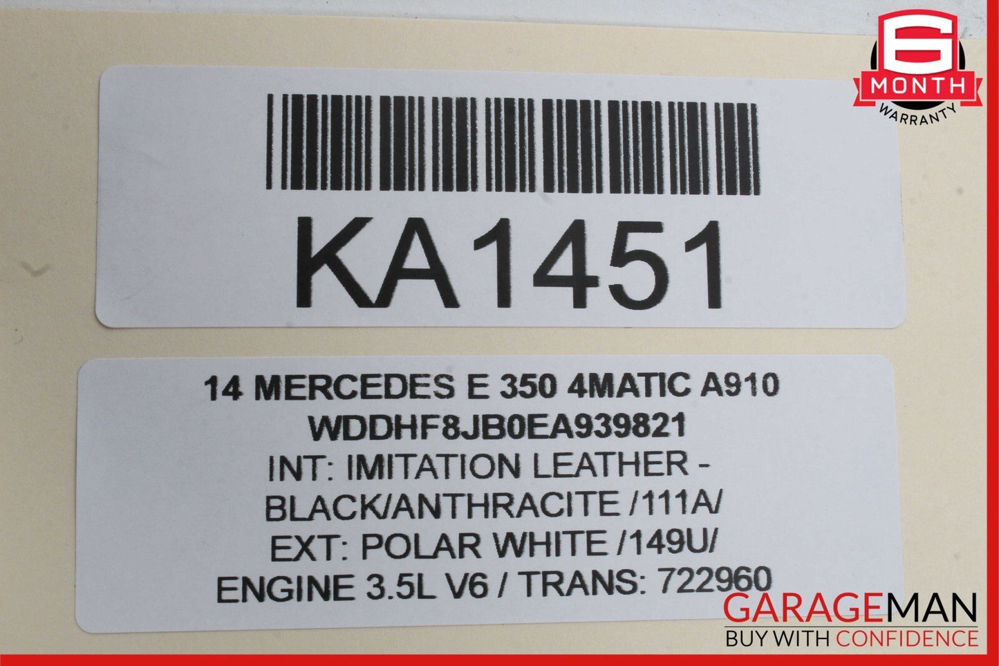 08-16 Mercedes E350 E400 C250 GLK350 Rear Right Door Window Regulator Motor Unit
