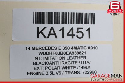 08-16 Mercedes E350 E400 C250 GLK350 Rear Right Door Window Regulator Motor Unit