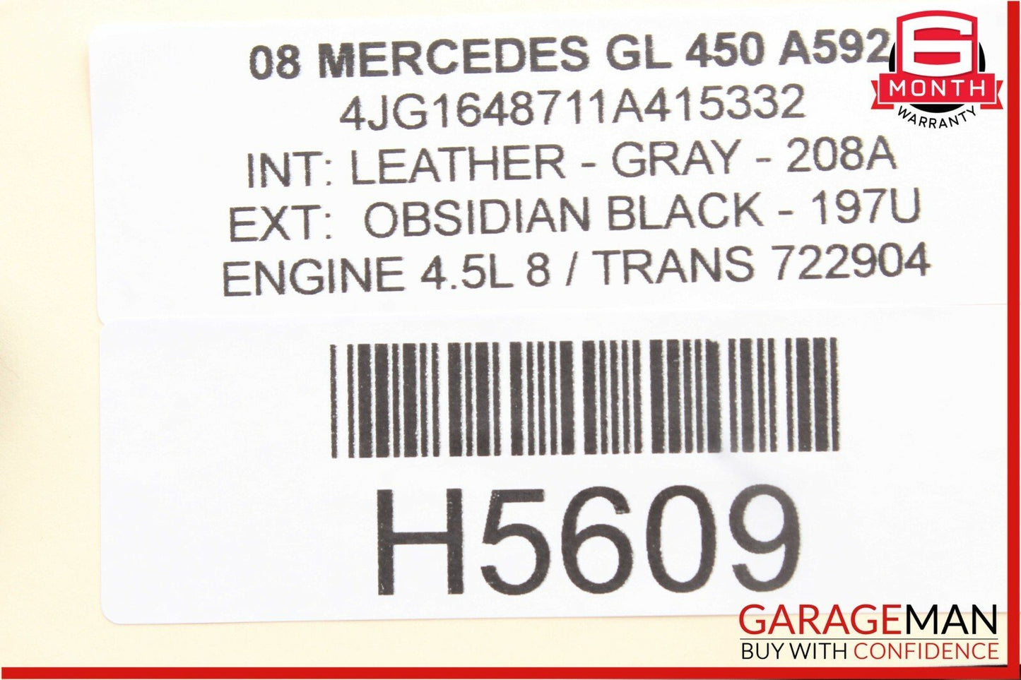06-12 Mercedes ML350 R500 GL450 Rear Overhead Dome Light Lamp Parking Sensor OEM