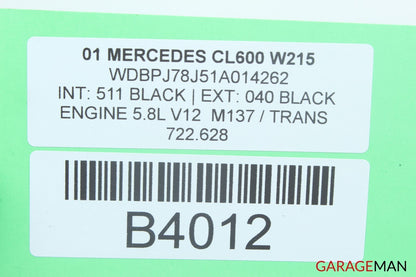 00-06 Mercedes W215 CL600 Front Left Driver Side Window Glass Switch Wood