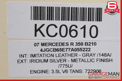 06-12 Mercedes W251 R350 ML550 Front Right Side Exterior Door Handle Silver OEM