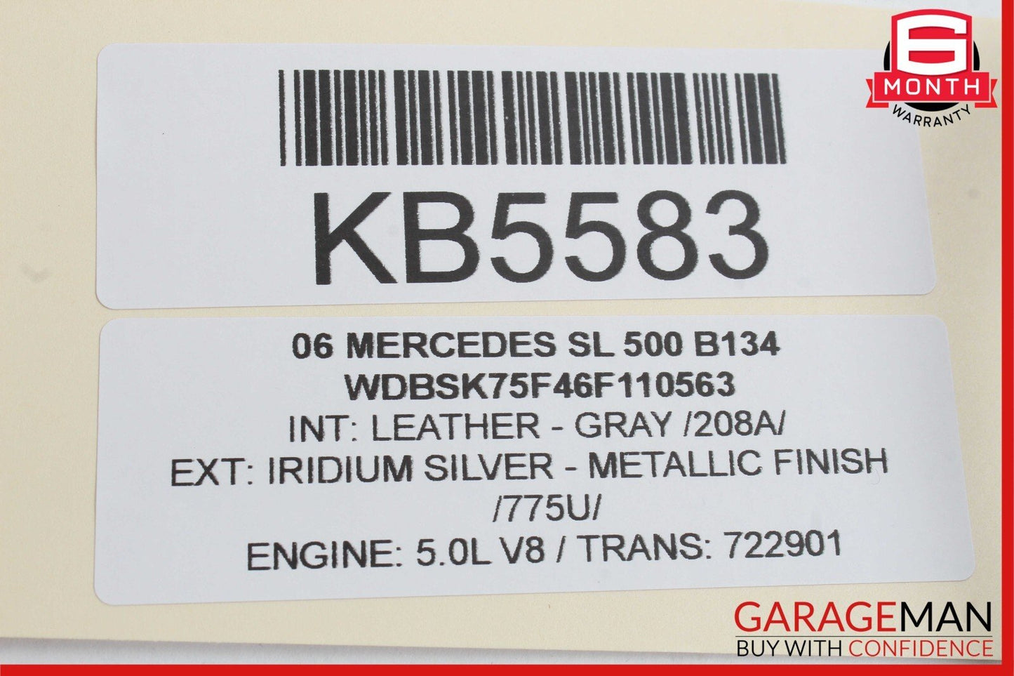 04-08 Mercedes R230 SL500 SL55 AMG Front Right Side Rear View Door Mirror Black