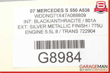 07-14 Mercedes W221 S550 CL600 Trunk Lid Lock Latch Actuator w/ Handle Assembly