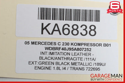 01-07 Mercedes W203 C230 Kompressor Rear Left Side Door Control Module OEM