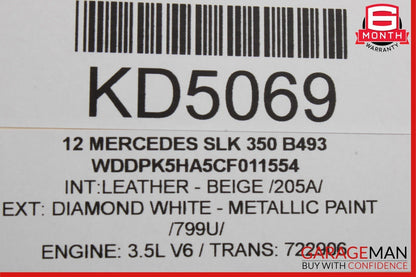 12-20 Mercedes R172 SLK250 SLK350 Convertible Top Left C Pillar Brace Support