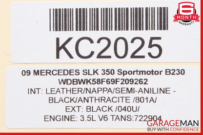 05-11 Mercedes R171 SLK350 SLK280 Overhead Reading Dome Light Lamp Black OEM