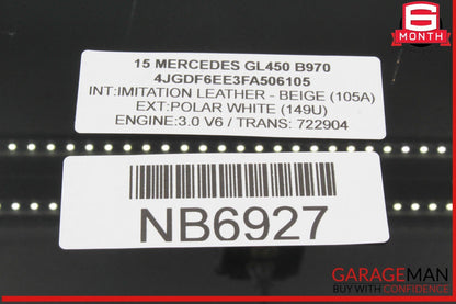 13-19 Mercedes X166 GL450 GLS550 Rear Right Side Window Glass 1667352610 OEM