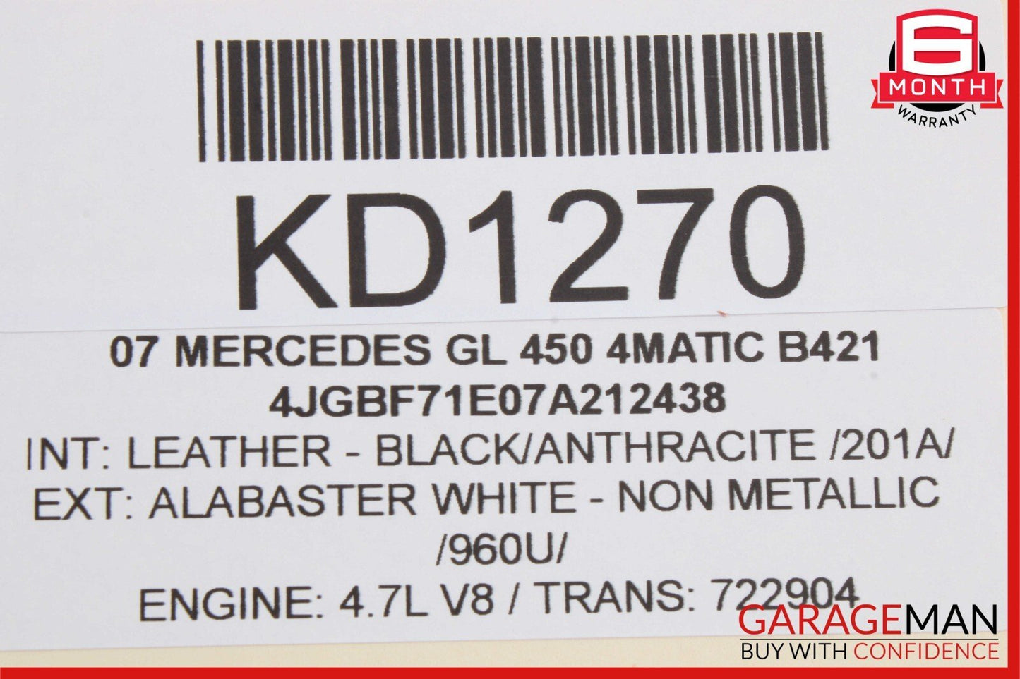 07-12 Mercedes X164 GL350 GL450 Rear Subwoofer Speaker Harman Kardon 1648203502