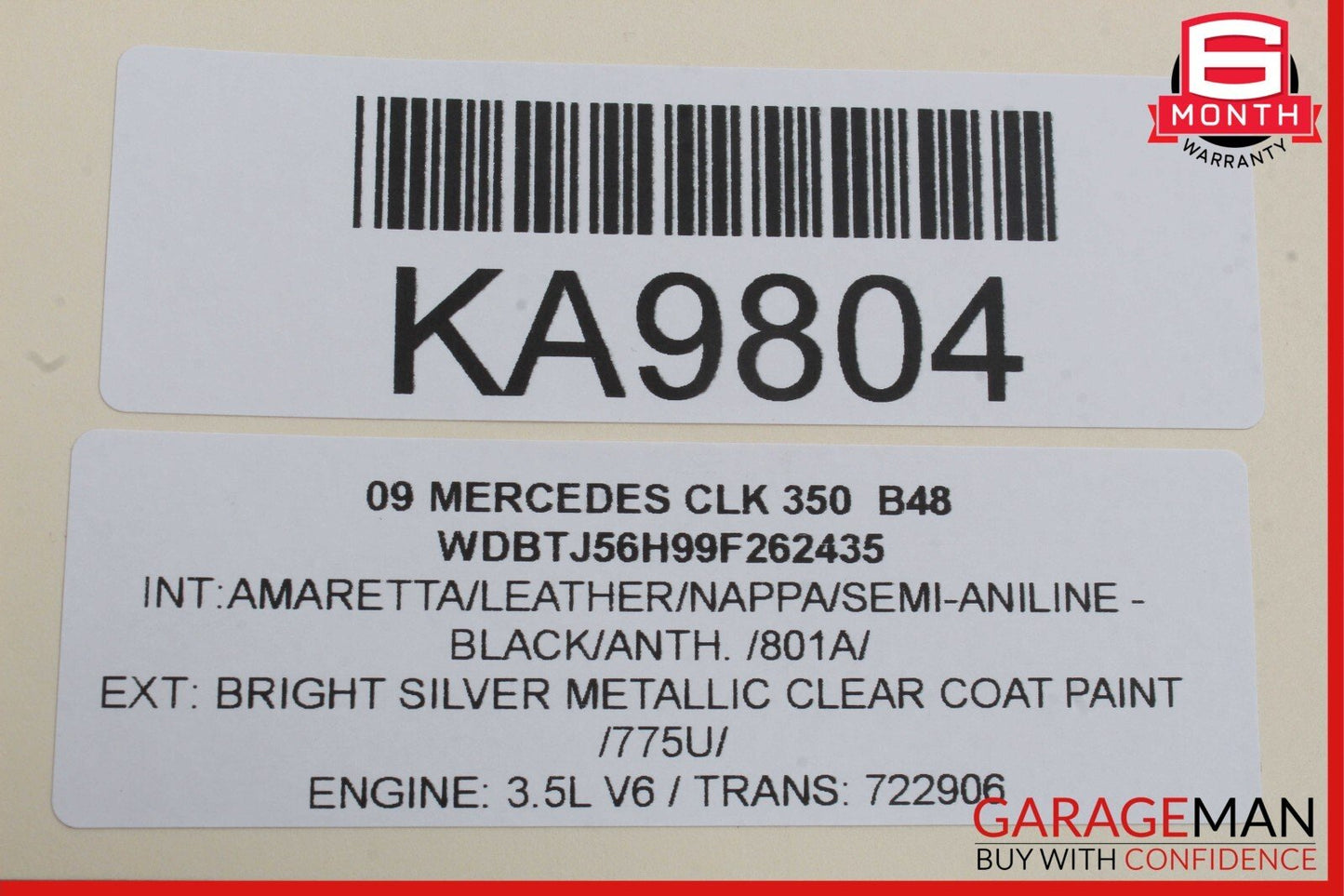 00-12 Mercedes W209 CLK350 SL600 CL550 Front Right Side Window Regulator Motor