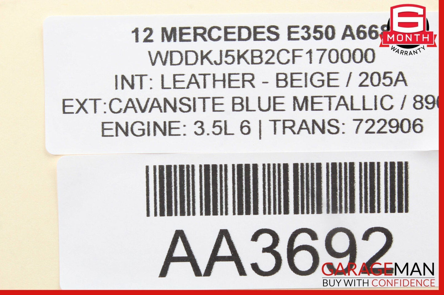 10-16 Mercedes W207 E350 Coupe Rear Right Side Door Window Regulator Motor Unit