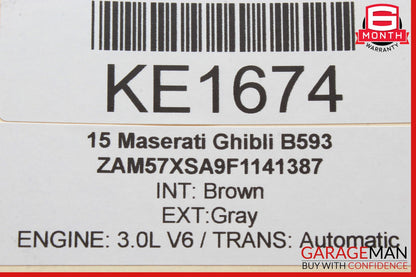 14-22 Maserati Ghibli Automatic Transmission Crossmember Brace Bracket OEM