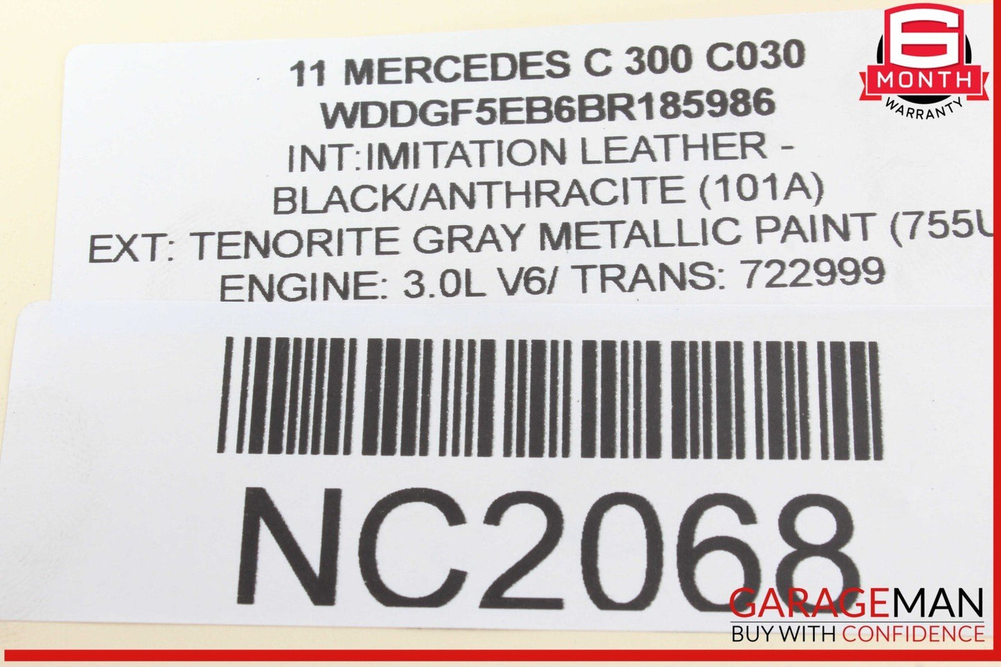 08-14 Mercedes W204 C300 C350 C280 Upper Radiator Core Support Bar Black OEM