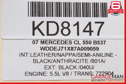 07-09 Mercedes W216 CL550 S550 S63 AMG CL63 Rear Trunk Fuse Relay Junction Box