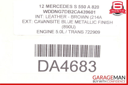 07-13 Mercedes W221 S550 S400 Rear Left Air Suspension Shock Strut Airmatic OEM