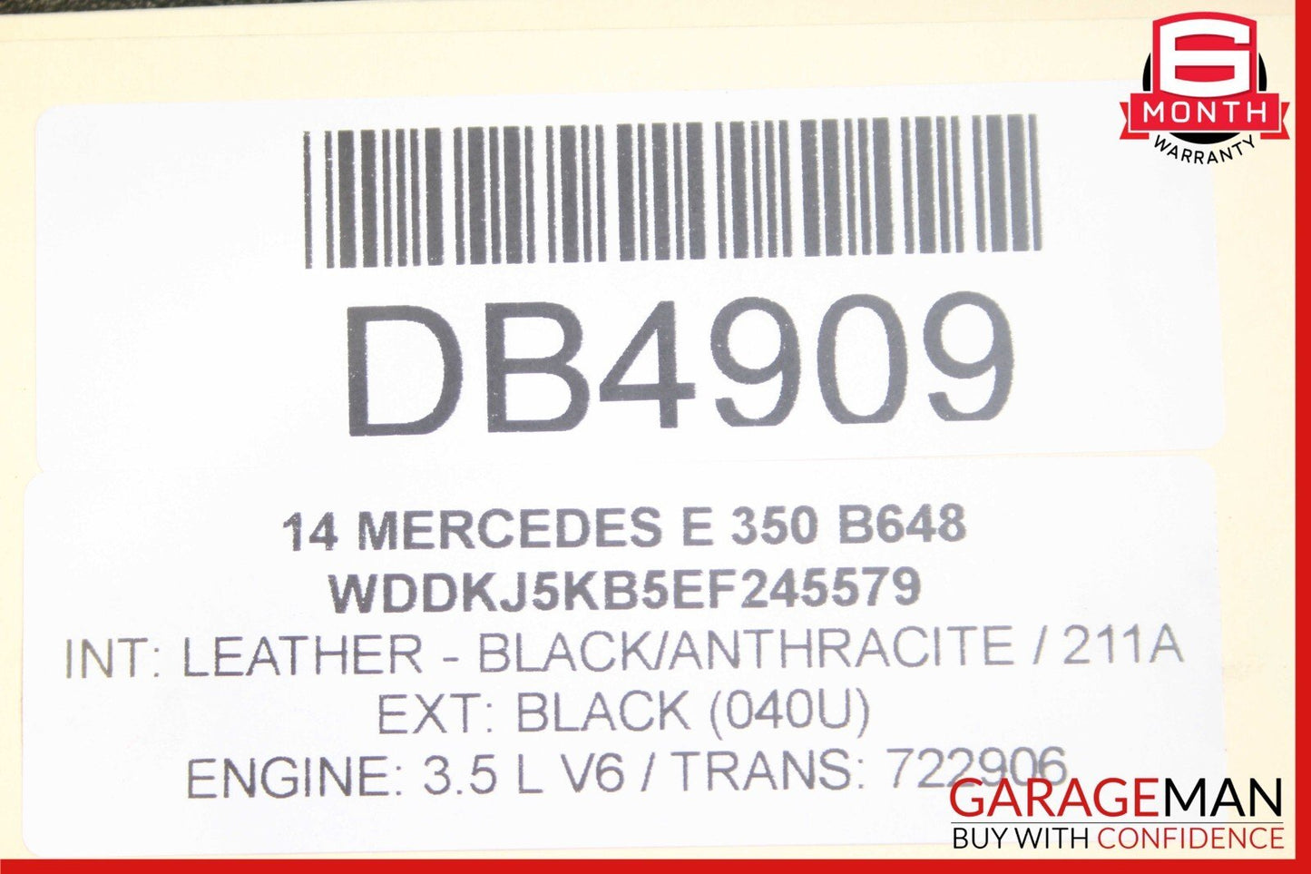 10-17 Mercedes W207 E350 E550 Front Left Exterior Door ShellÂ Panel Black