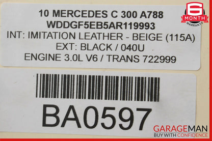 08-11 Mercedes W204 C300 C350 Front Left Side Headlight Head Light Lamp Halogen