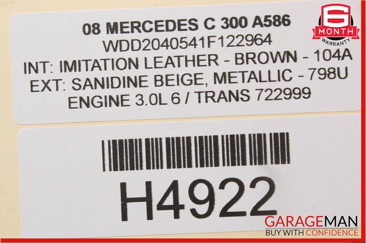 08-14 Mercedes W204 C250 C300 Sedan Rear Left Side Door Window Regulator Motor