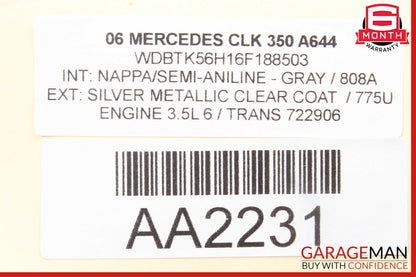 03-09 Mercedes W209 CLK350 CLK500 Convertible Roof Computer Control Module Unit