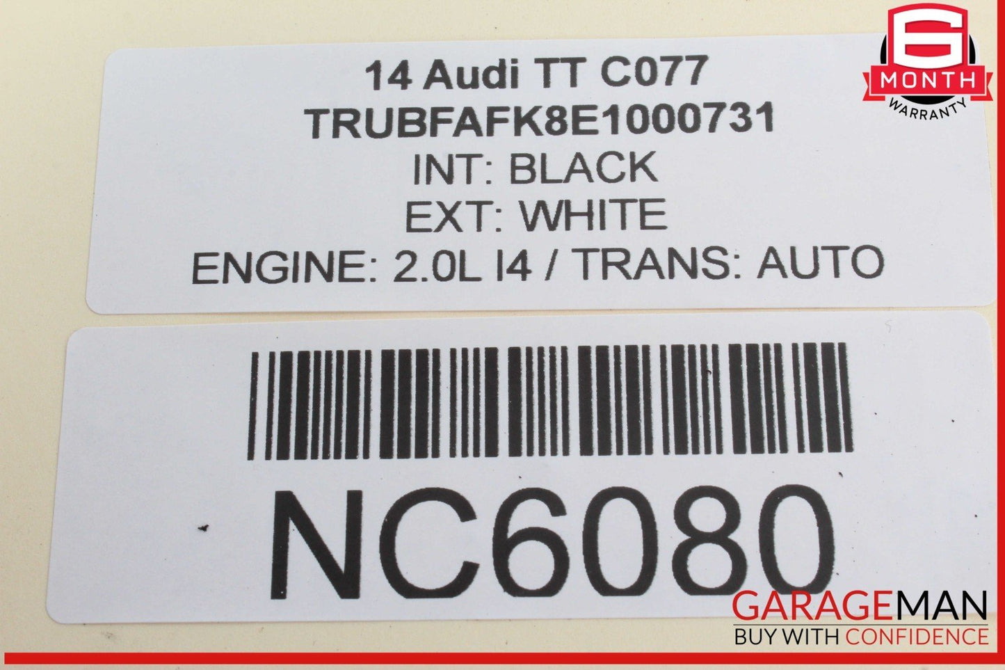 08-15 Audi TT TTS Front Left Driver Side Door Rear View Mirror White OEM