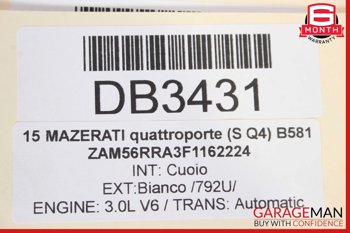 14-18 Maserati Quattroporte Front Left Driver Side Interior Door Panel OEM