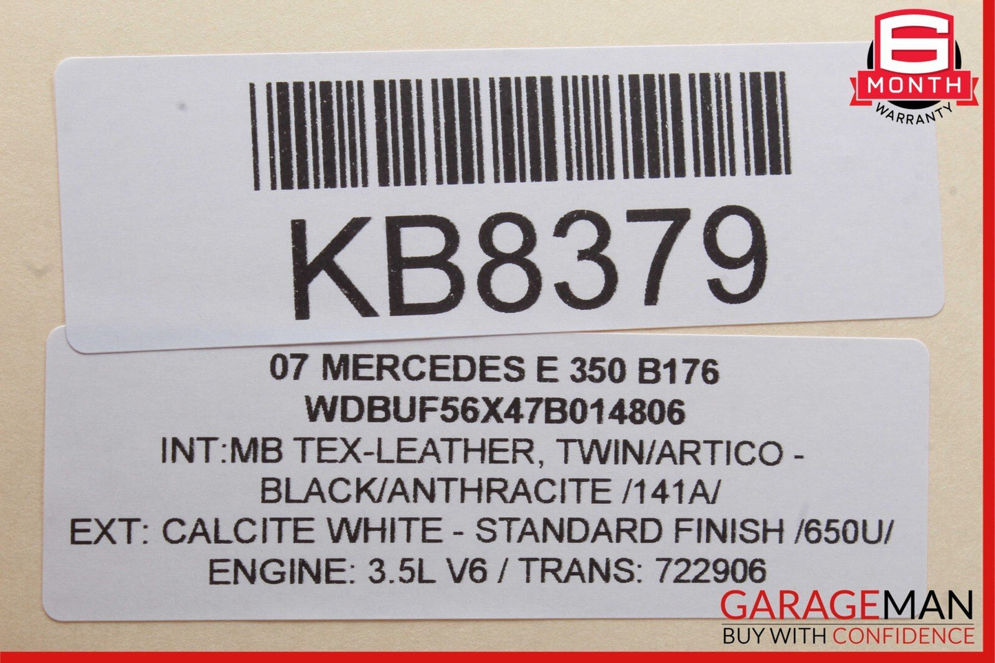 03-09 Mercedes W211 E320 E350 Rear Left Side Exterior Door Handle Calcite White