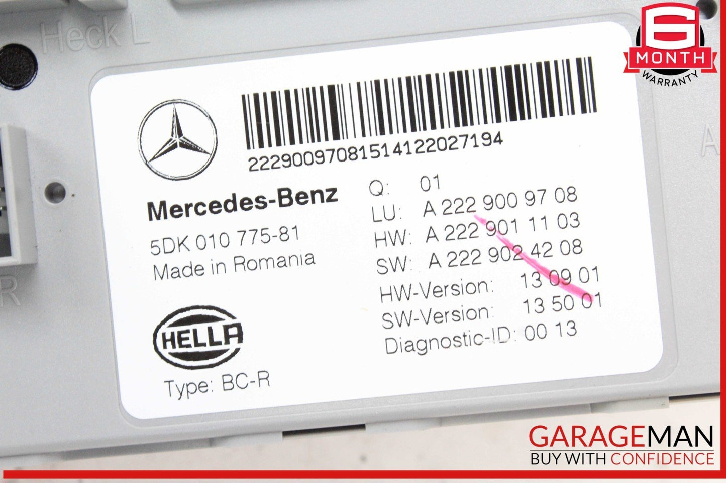 15-18 Mercedes W205 C300 C400 Rear Trunk SAM Control Module Unit 2229009708 OEM