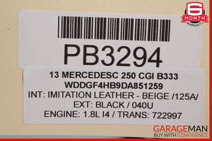 12-15 Mercedes W204 C250 C300 Rear Right Passenger Side Interior Door Panel OEM