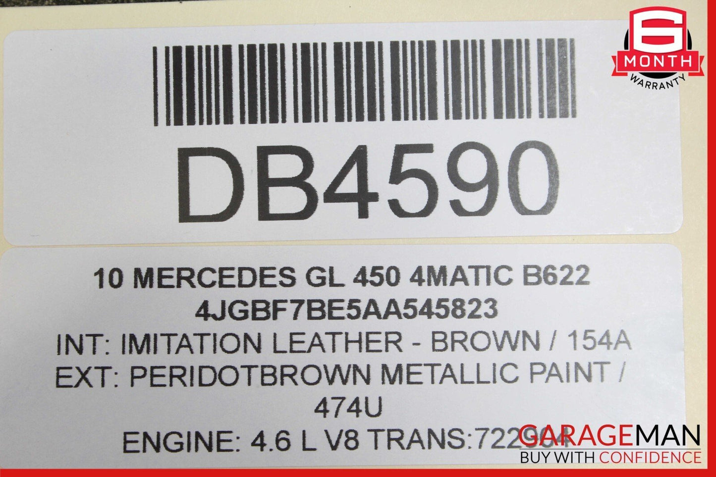 07-12 Mercedes X164 GL450 GL550 Front Left Side Wing Fender Panel Cover Brown