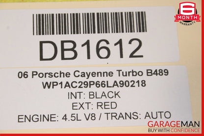 03-06 Porsche Cayenne 955 Front Left Driver Side Wing Fender Panel Cover Red