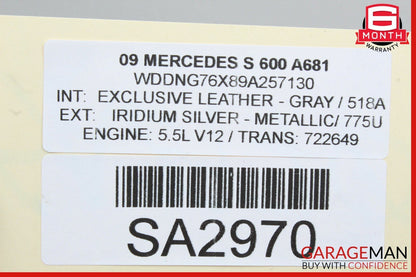 07-09 Mercedes W221 S600 S65 AMG V12 Dashboard Center Trim Bezel Assembly Wood