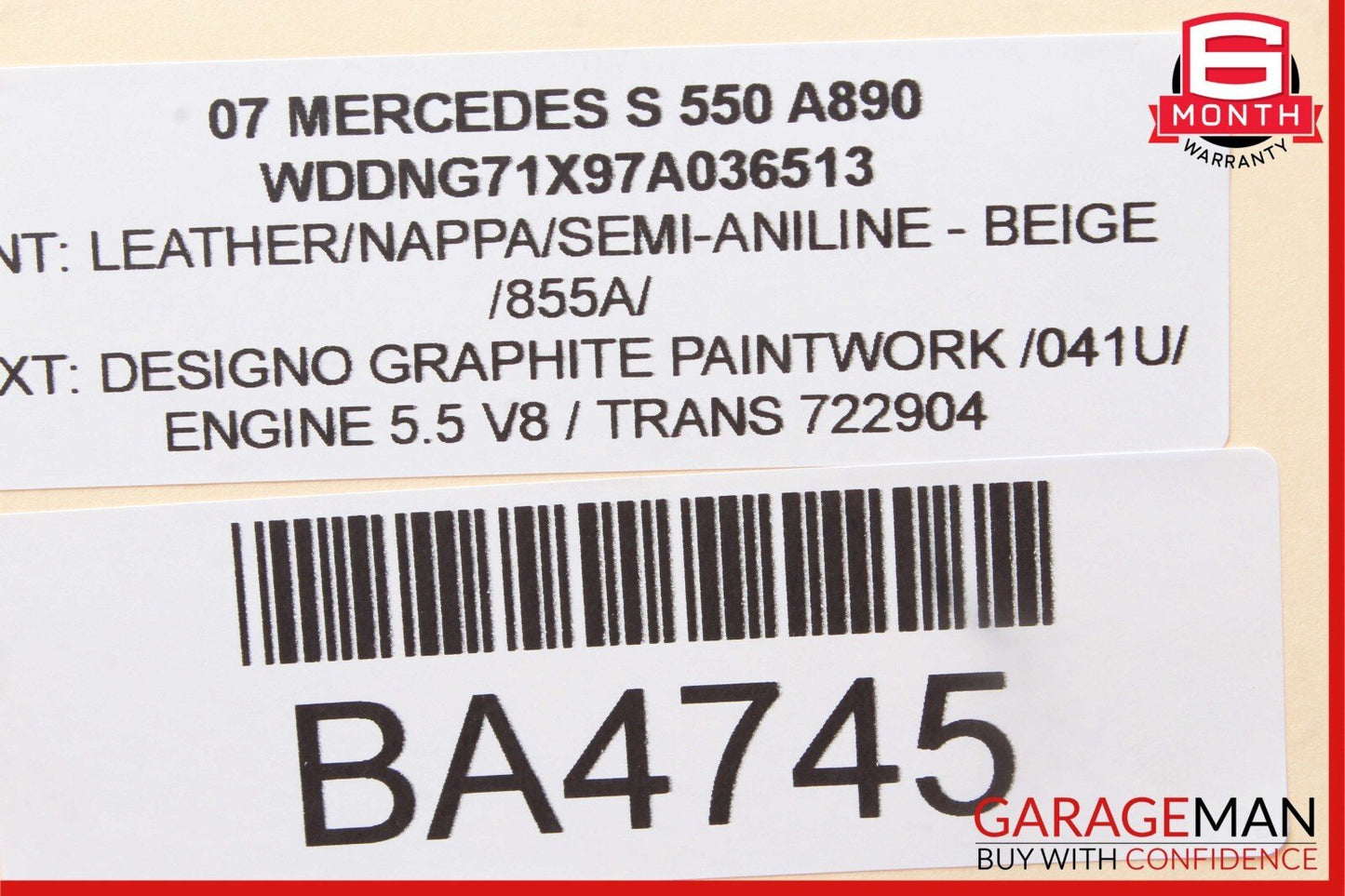 07-10 Mercedes W221 S550 CL550 Front Windshield Night Vision Camera OEM
