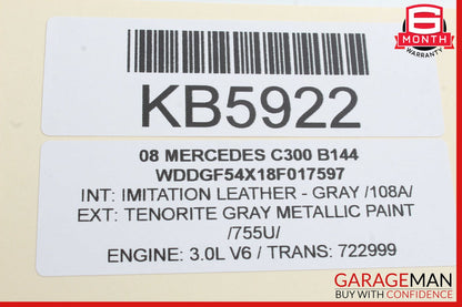 08-11 Mercedes W204 C300 Floor Gear Selector Shifter 2042673124 OEM