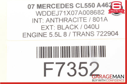 07-09 Mercedes W216 CL550 S550 S63 AMG Sirius Satellite Radio Module Receiver