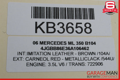 06-13 Mercedes W164 ML350 R320 Front Right Door Window Regulator Motor Unit OEM