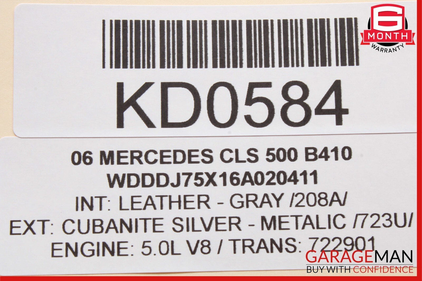 06-11 Mercedes W219 CLS500 CLS550 Rear Left Side Exterior Door Handle OEM
