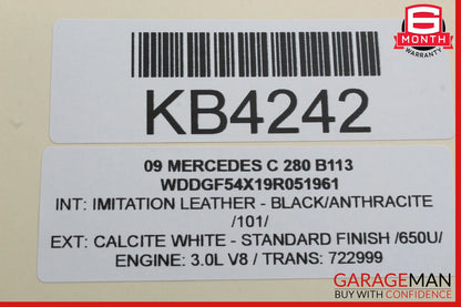 08-09 Mercedes W204 C300 Front Left Side Mirror Door Rear View White OEM