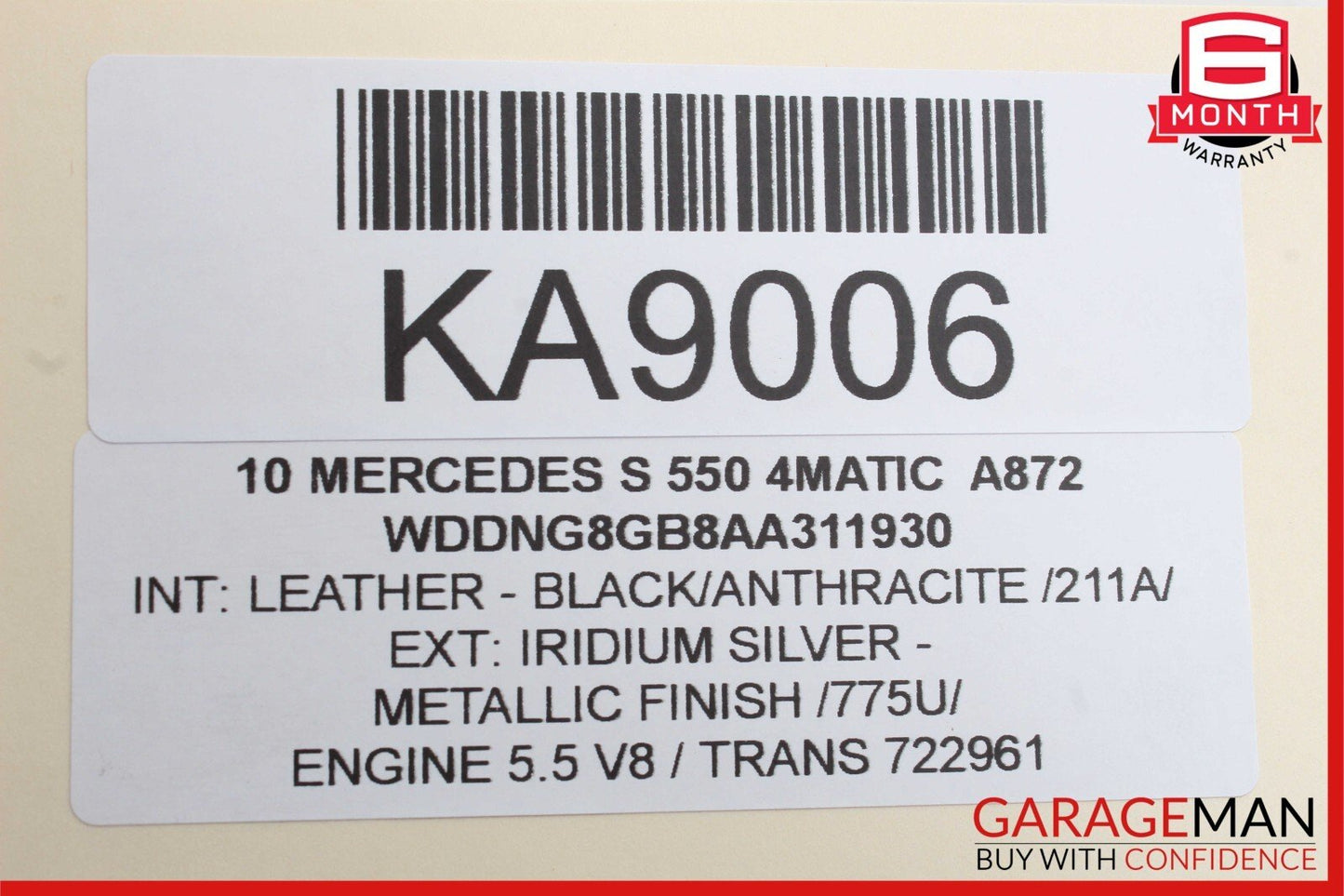 10-14 Mercedes W216 CL550 S550 Steering Wheel Airbag Air Bag Assembly Black