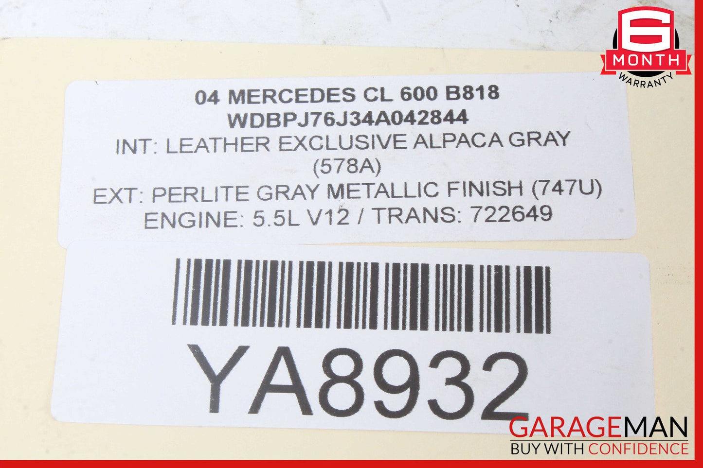 03-08 Mercedes W215 CL600 S600 Air Intake Cleaner Box Right Side 2750900701 OEM