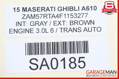 14-17 Maserati Ghibli Front Right Side Complete Seat Cushion Assembly Brown