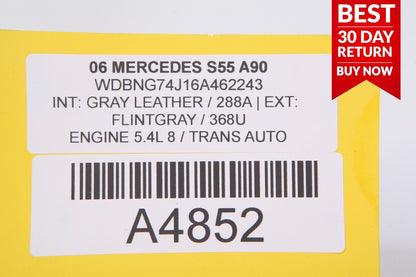 03-06 MERCEDES W220 S55 AMG FRONT RIGHT DOOR SILL SCUFF PLATE A90 OEM