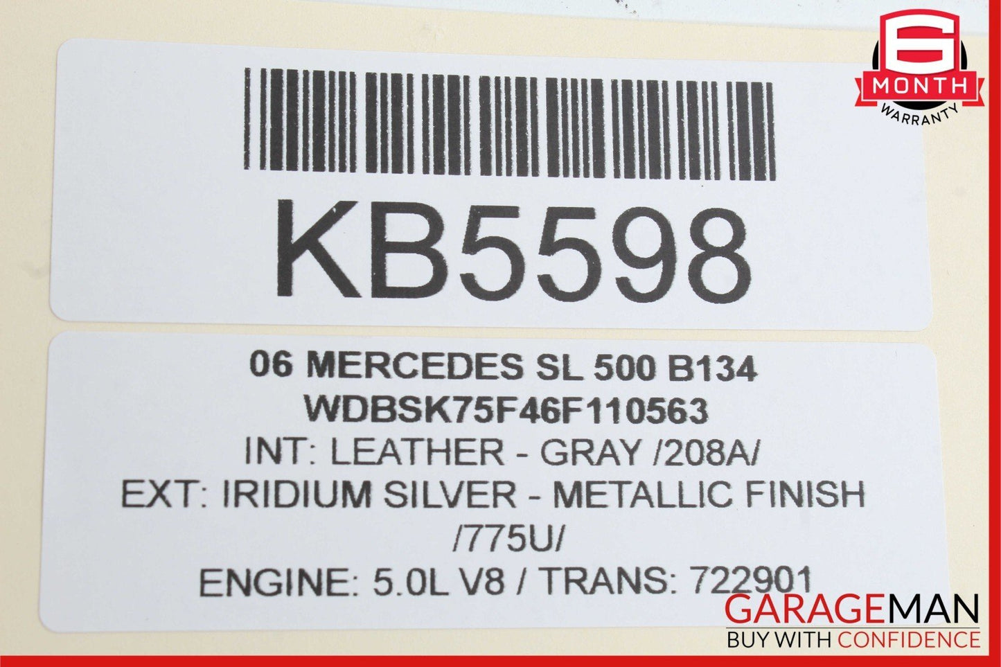 03-12 Mercedes R230 SL500 SL55 AMG Left Side Trunk Lock Frame Cylinder OEM