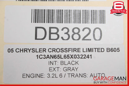04-08 Chrysler Crossfire Front Right Side Exterior Door Shell Panel Grey OEM